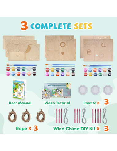 Kit de Casas para Aves JMMICO - 3 Piezas, Manualidades para Niños