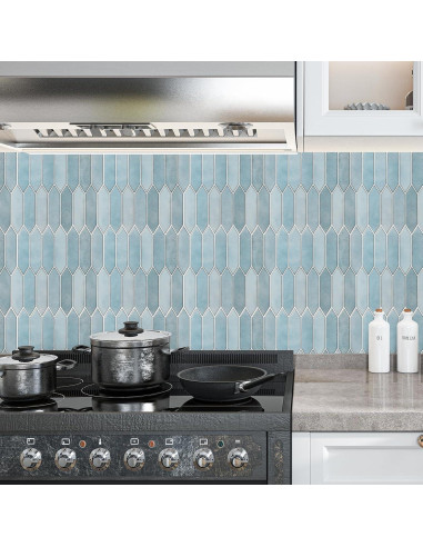 Paneles de Pared Autoadhesivos Art3dwallpanels 10 Hojas 30x30 cm Azul