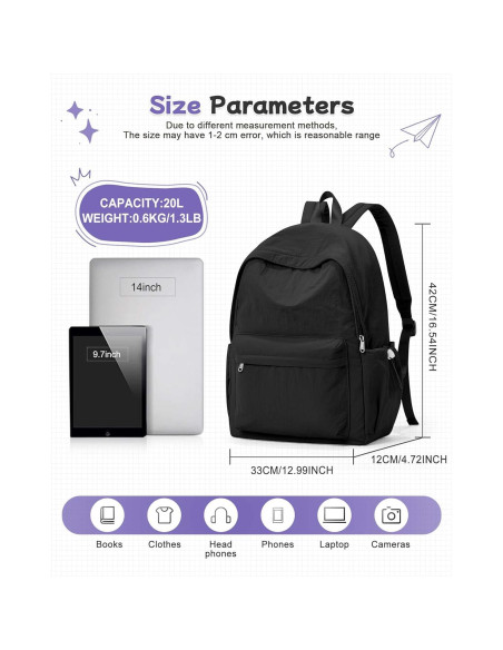 Mochila Escolar Negra BJLFS 42x33x12 cm 24L Antirrobo Mochila Escolar Negra BJLFS 42x33x12 cm 24L Antirrobo