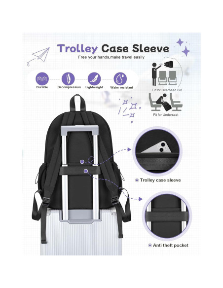 Mochila Escolar Negra BJLFS 42x33x12 cm 24L Antirrobo Mochila Escolar Negra BJLFS 42x33x12 cm 24L Antirrobo