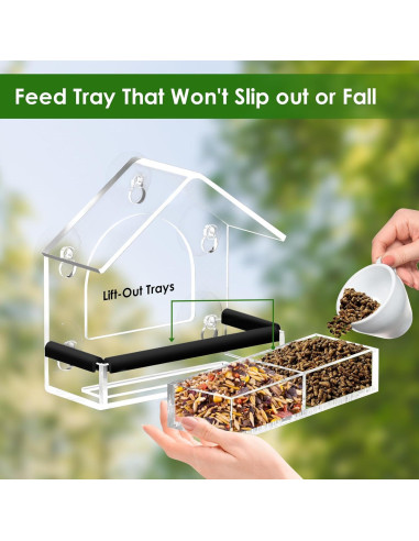 Comedero para Aves de Ventana DY-SKTY Acrílico 1.4kg