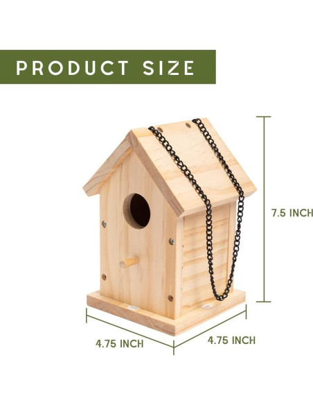 Casas para Aves HPC Decor 2 Pack Madera Natural 12x12 cm Casas para Aves HPC Decor 2 Pack Madera Natural 12x12 cm
