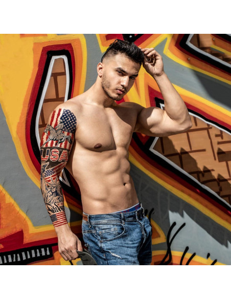 Tatuajes Temporales Aresvns Bandera Americana 20 Hojas Tatuajes Temporales Aresvns Bandera Americana 20 Hojas
