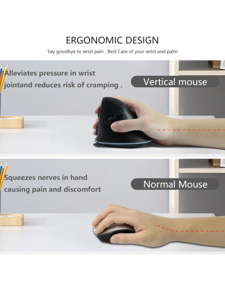 Ratón Inalámbrico Ergonómico Samudgate Vertical RGB 4 DPI Ratón Inalámbrico Ergonómico Samudgate Vertical RGB 4 DPI