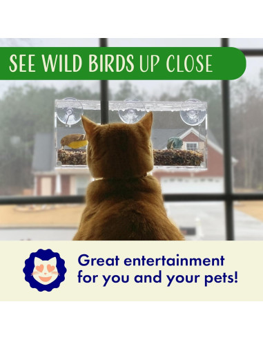 Comedero para Aves de Ventana Nature's Hangout - Acrílico Transparente