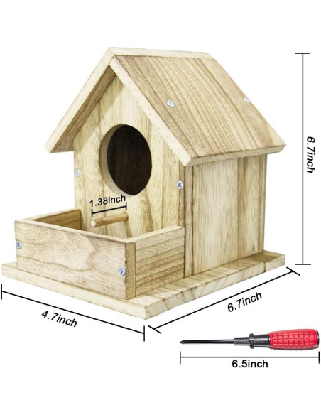 Casa de Aves Colgante de Madera Paiaojia DIY 11.94x17.02cm Casa de Aves Colgante de Madera Paiaojia DIY 11.94x17.02cm