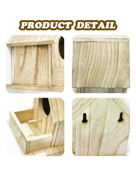 Casa de Aves Colgante de Madera Paiaojia DIY 11.94x17.02cm Casa de Aves Colgante de Madera Paiaojia DIY 11.94x17.02cm