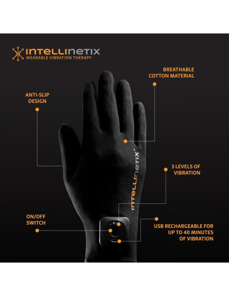 Guantes de Compresión Brownmed Intellinetix Mediano Negro Guantes de Compresión Brownmed Intellinetix Mediano Negro