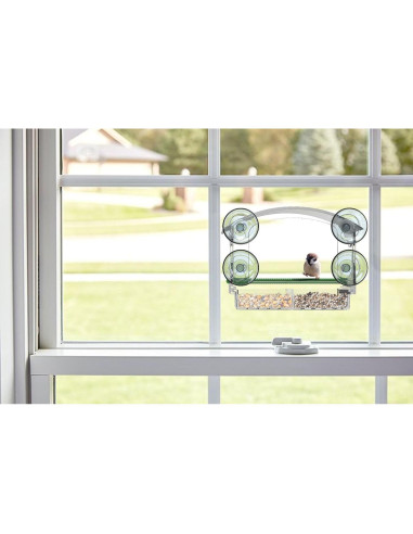 Comedero para Aves de Ventana CHUQNMN Acrílico Transparente