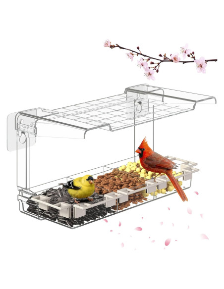 Comedero para Aves LMHOME Transparente 3 Compartimentos 320g Comedero para Aves LMHOME Transparente 3 Compartimentos 320g