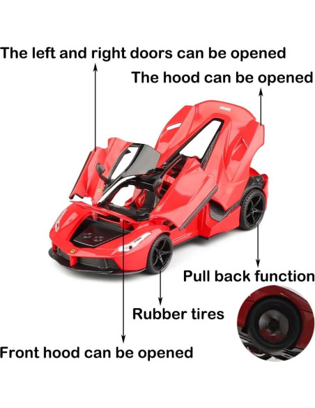 Coche Juguete Ferrari LaFerrari 1:24 Die-cast con Luz y Sonido Coche Juguete Ferrari LaFerrari 1:24 Die-cast con Luz y Sonido