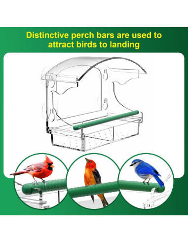Comedero para Aves de Ventana BPYOT Acrílico Transparente 6.8kg