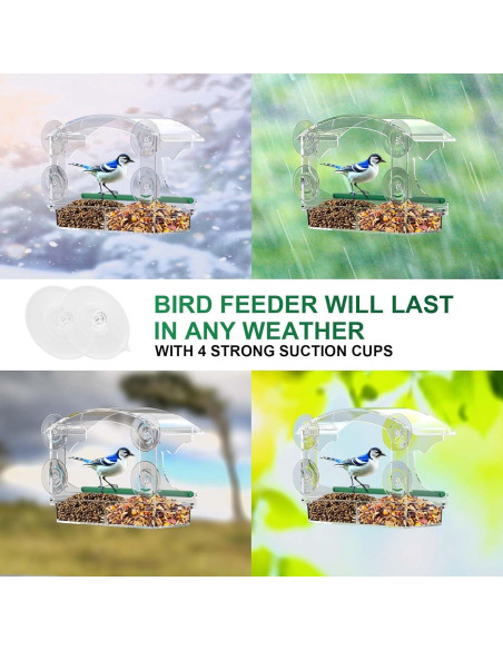 Comedero para Aves de Ventana BPYOT Acrílico Transparente 6.8kg Comedero para Aves de Ventana BPYOT Acrílico Transparente 6.8kg