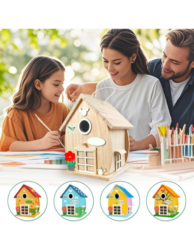 Kit Casa para Aves de Madera SUMORISE DIY 18x20x25 cm