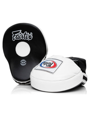 Mitones de Enfoque Contorneados Fairtex - Cuero Sintético, Negro/Blanco