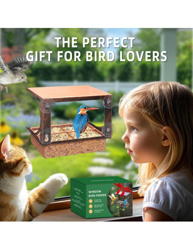 Comedero para Aves de Ventana Ellfoe de Hierro Rosa 0.77 kg