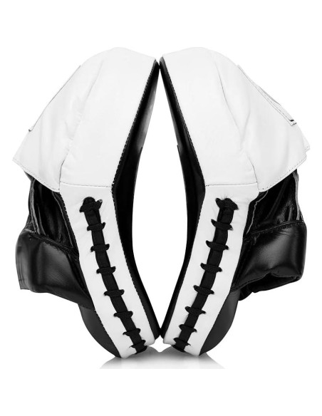 Mitones de Enfoque Contorneados Fairtex - Cuero Sintético, Negro/Blanco Mitones de Enfoque Contorneados Fairtex - Cuero Sintético, Negro/Blanco