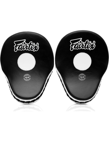 Mitones de Enfoque Contorneados Fairtex - Cuero Sintético, Negro/Blanco Mitones de Enfoque Contorneados Fairtex - Cuero Sintético, Negro/Blanco
