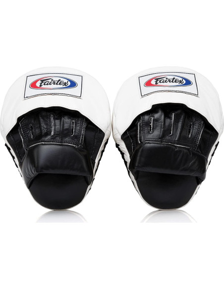 Mitones de Enfoque Contorneados Fairtex - Cuero Sintético, Negro/Blanco Mitones de Enfoque Contorneados Fairtex - Cuero Sintético, Negro/Blanco