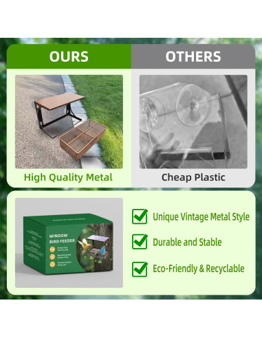 Comedero para Aves de Ventana Ellfoe de Hierro Rosa 0.77 kg