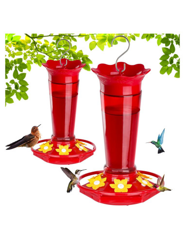 Alimentador de colibrí Gbekery de vidrio 10 oz - Paquete de 2