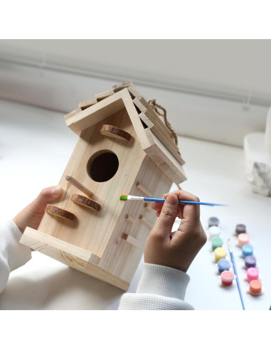 Kit Casa para Aves de Madera Cedro DIY 11 Piezas