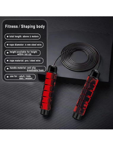 Cuerda de Salto Ajustable DYDSTRNG con Rodamientos para Fitness