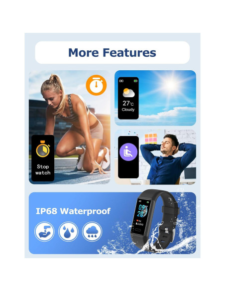 Rastreador de Fitness Cloudpoem S3 Monitor Cardíaco IP68 Rastreador de Fitness Cloudpoem S3 Monitor Cardíaco IP68