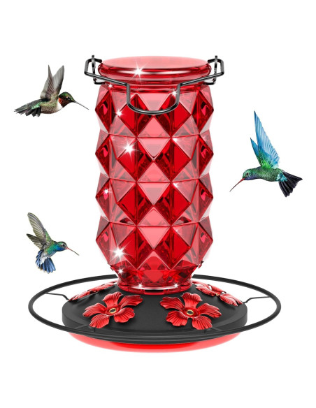 Alimentador de Colibríes de Vidrio Grete Gotye 25Oz Rojo Alimentador de Colibríes de Vidrio Grete Gotye 25Oz Rojo