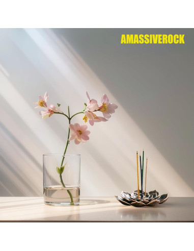 Quemador de Incienso en Cono AMASSIVEROCK Loto - Soporte Decorativo