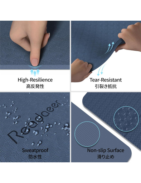 Esteras de Yoga Plegables READAEER 6mm Antideslizantes Azul Esteras de Yoga Plegables READAEER 6mm Antideslizantes Azul