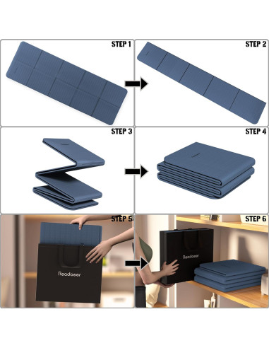 Esteras de Yoga Plegables READAEER 6mm Antideslizantes Azul