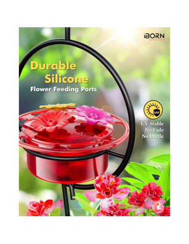 Alimentador de colibrí colgante iBorn 3oz 3PCS a prueba de abejas