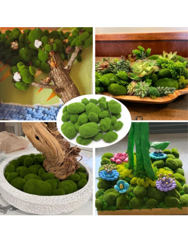 Rocas de Musgo Artificial DoubleWood 35 Pcs Verde Decorativas