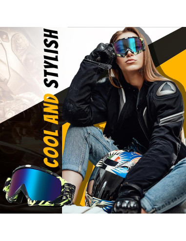 Gafas de Motocross Tallew 4 Pares Ajustables para ATV y Esquí
