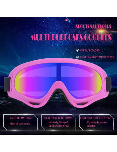 Gafas de Motocicleta Immoono con Balaclavas Rosa Brillante