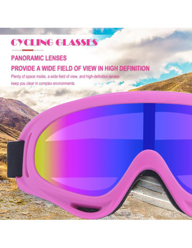 Gafas de Motocicleta Immoono con Balaclavas Rosa Brillante