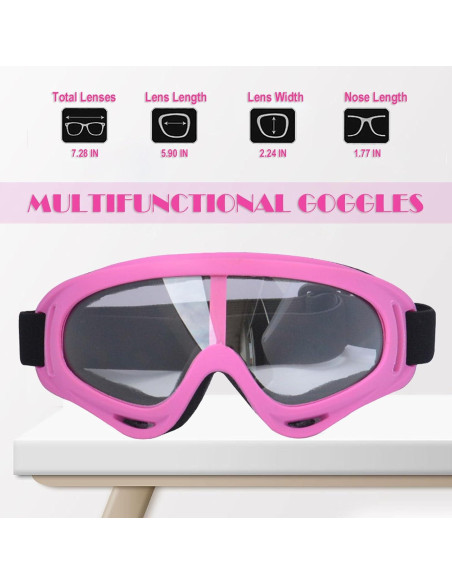 Gafas de Motocicleta Immoono con Balaclavas Rosa Brillante Gafas de Motocicleta Immoono con Balaclavas Rosa Brillante