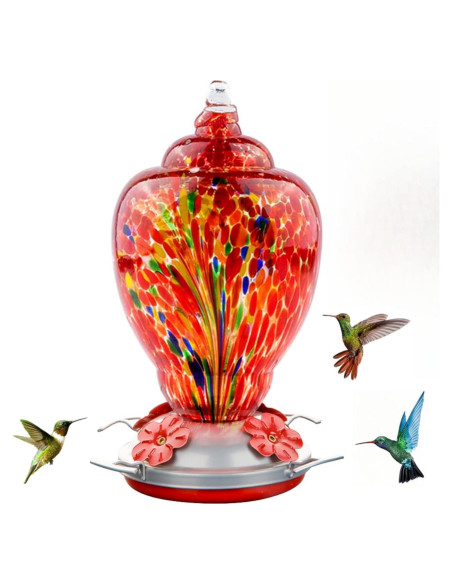 Alimentador de Colibríes WOSIBO Vidrio Soplado 0.91 kg Alimentador de Colibríes WOSIBO Vidrio Soplado 0.91 kg