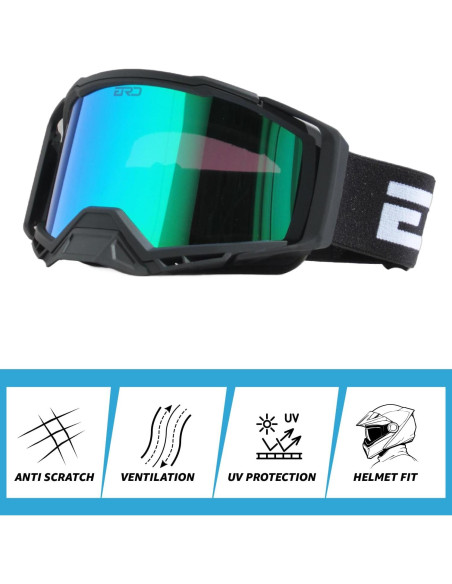 Gafas de Motociclismo CRG Sports T815-220 UV Antiempañante Gafas de Motociclismo CRG Sports T815-220 UV Antiempañante