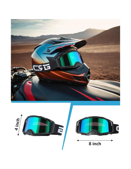 Gafas de Motociclismo CRG Sports T815-220 UV Antiempañante Gafas de Motociclismo CRG Sports T815-220 UV Antiempañante