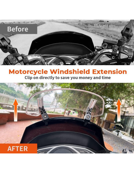 Extensión de Parabrisas Motoparty Universal Clip-On 31.4x14.4cm Extensión de Parabrisas Motoparty Universal Clip-On 31.4x14.4cm