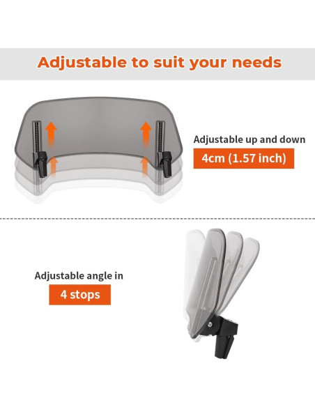 Extensión de Parabrisas Motoparty Universal Clip-On 31.4x14.4cm Extensión de Parabrisas Motoparty Universal Clip-On 31.4x14.4cm