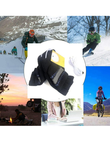 Guantes Calentados USB Kbinter para Invierno - Negro