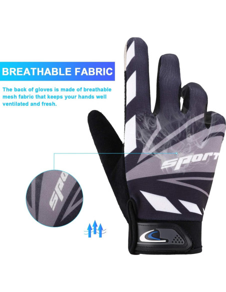Guantes de Ciclismo Accmor Táctiles Negros - Tamaño Grande Guantes de Ciclismo Accmor Táctiles Negros - Tamaño Grande