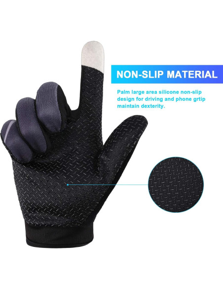 Guantes de Ciclismo Accmor Táctiles Negros - Tamaño Grande Guantes de Ciclismo Accmor Táctiles Negros - Tamaño Grande