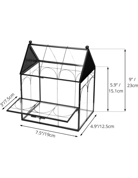 Terrario de Vidrio NCYP 19x12.5x23 cm para Insectos y Arañas Terrario de Vidrio NCYP 19x12.5x23 cm para Insectos y Arañas
