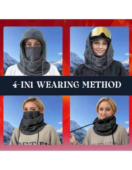 Máscara Balaclava LANGYAO para Esquí y Ciclismo - Gris Máscara Balaclava LANGYAO para Esquí y Ciclismo - Gris