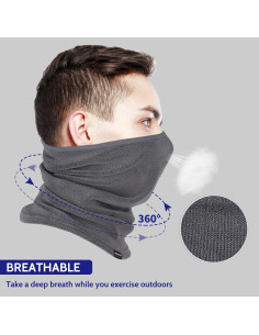 Gaiter de Cuello Polar Gris para Deportes al Aire Libre Unisex 2