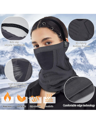Gaiter de Cuello Invierno YANIKY Gris con Banda Antideslizante